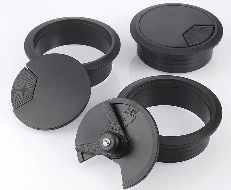 TuTuYa 8PCS Desk Grommet, Desk Grommet 2Inch(50mm) Desk Cable Grommet Desk Cable Hole Covers with Hole Saw, Ideal Solution for Office and Home Table Cable (Black, 2Inch_50mm) - Image 5